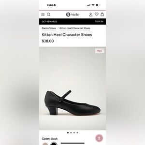 Black Kitten Heel Character Shoes